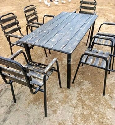 stol stul işlenmiş: Yeni, Kvadrat masa, 4 stul, Açılmayan, Stullar ilə, Taxta, Azərbaycan — 3