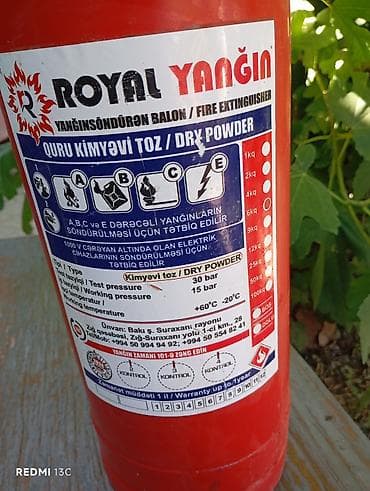 ROYAL YANGIN – Yanğınsöndürən balon (Quru kimyəvi toz) Məhsul tipi