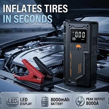 instrumenti: 10‑u 1-də Avtostarter və Hava Kompressoru Çoxfunksiyalı portativ — 5