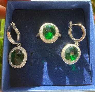 1 qram gümüşün qiyməti 2021: Dəstə daxildir: Üzük, Sırğa, Gümüş, 925 Əyar — 2