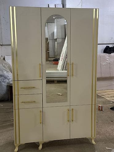 dolab dehliz: 3 qapılı, Güzgülü, Bej, Digər material, Açılan, Düz dolab — 2