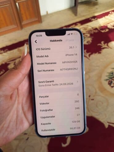 ayfon x8: IPhone 14, 128 GB, Mavi, Face ID — 3