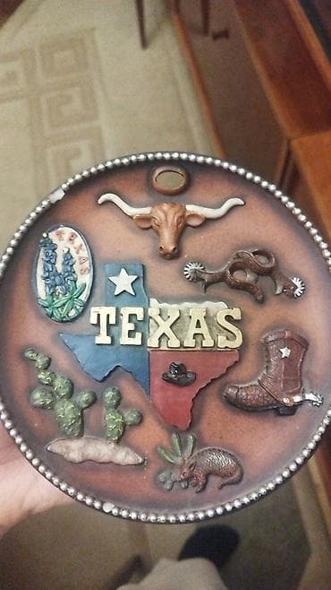 Texasdan alınan dekorativ lövhə Texas temalı dekorativ divar lövhəsi