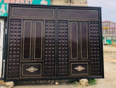 жер тошок: Железо Дворовые ворота, Распашные, 3 м, Механические, С дверью, цвет - Голубой, Нет кредита, Платная установка, Платная доставка — 19