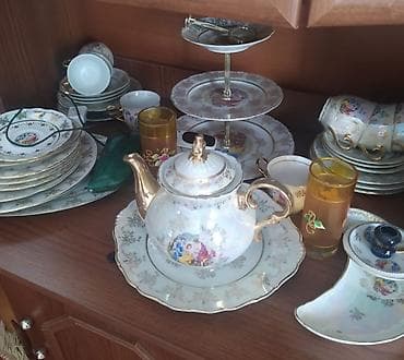 turkmen tekstil az: Çay dəsti, rəng - Ağ, Kobalt, Çexiya — 4