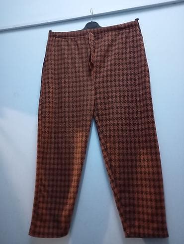 klassik şalvar: Qadın üçün palto parçasından isti və rahat cibli beli rezinlidir — 4