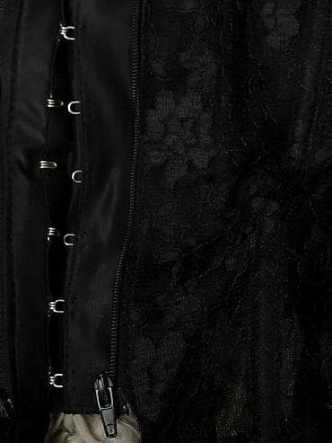 Əlil arabaları: Qara krujeva korset – push-up bardot stildə uzun modellə - Rəng: qara — 2