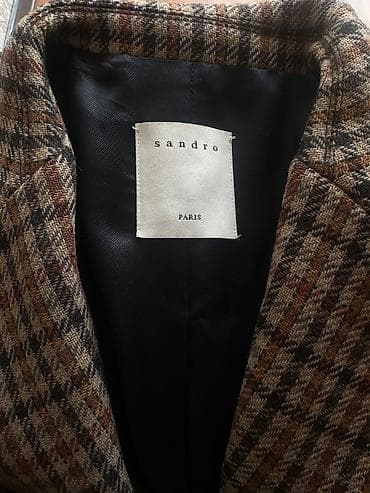 paltolar instagram: Sandro Checked Coat 
Double breasted 
Wool
Size Xs/S/Fr38 — 2