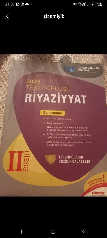 riyaziyyat 2ci hissə test toplusu pdf: Riyaziyyat Testlər 11-ci sinif, DİM, 2-ci hissə, 2023 il — 1