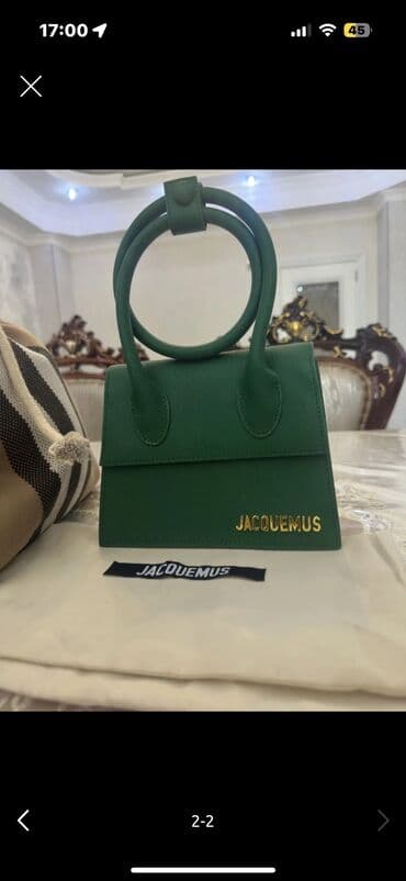 krasofka qiz ucun: 220❌150✅Jacquemus brendi tərəfindən istehsal olunan bu yaşıl qadın əl — 1