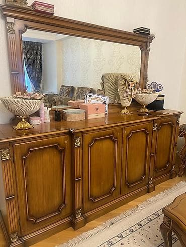 vitrin mebel sifarişi: Qonaq desti Temiz taxtadan Divan 2 kreslo jurnalni masa və kamot — 4
