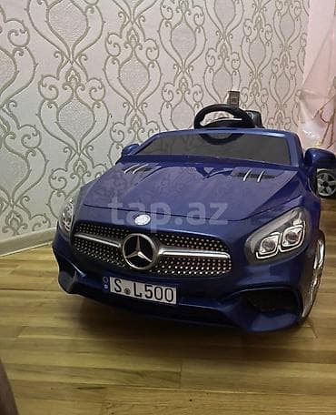 Uşaq üçün elektrik maşınları: Uşaq üçün elektrikli minik maşını – Mercedes-Benz üslubunda, mavi — 1