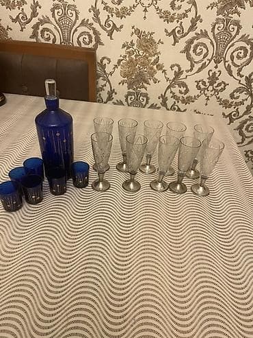 krafinka: Çay dəsti, rəng - Mavi, Şüşə — 2