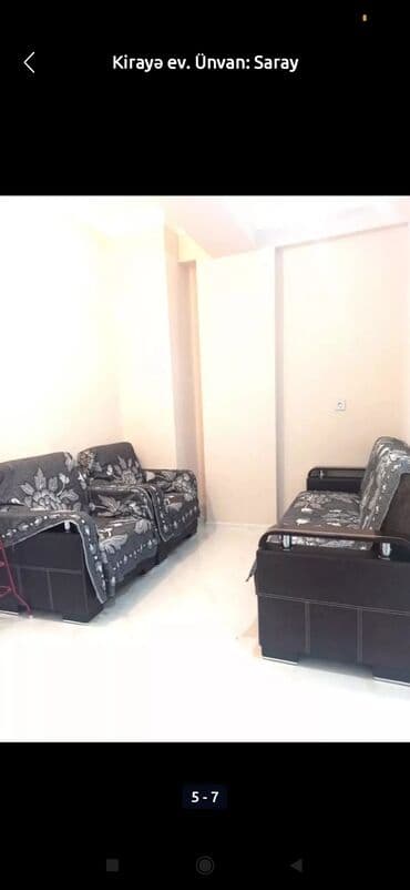 studiya mənzil: Kirayə ev. Ünvan: Saray Ev 2 otaq studiyadır, 3 nəfər üçün nəzərdə — 5
