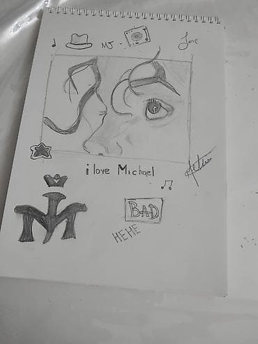 Başlıq: Maykl Cekson rəsmi / Əl işi MJ poster-art 👑✨ ​Təsvir: Pop