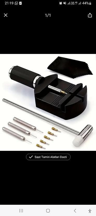 çizme: Saat təmiri alətləri dəsti - Metal breket açan və kəmər qısaldan — 1