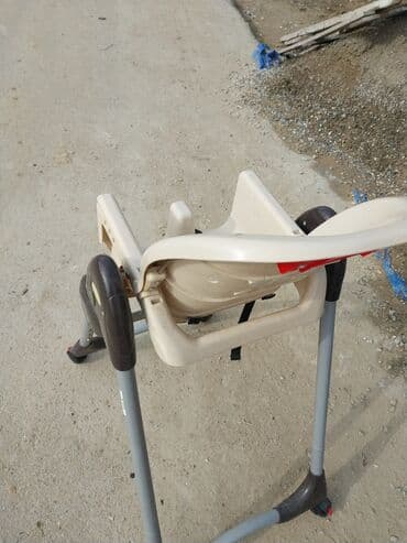 Yemək masaları, oturacaqları: Uşaq yemək stulu - Möhkəm metal karkaslı, plastik oturacaqlı yüksək — 2