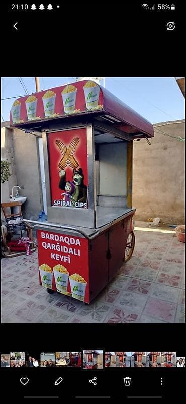manken baş: Səyyar satış köşkü – popkorn və spiral cips üçün - Daşına bilən — 1