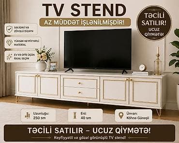 perla tv stend: TV stend - Zərif və səliqəli dizayn - Yüksək keyfiyyətli material - — 1