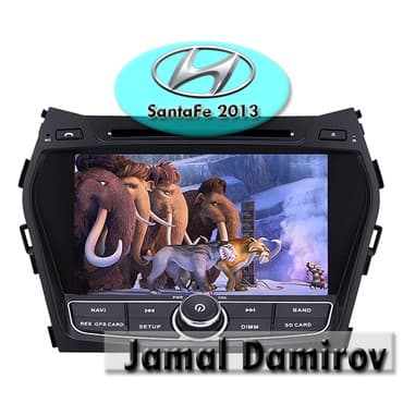 masin ucun kamera: Hyundai Santafe 2013 üçün DVD-monitor. DVD-монитор для Hyundai — 1