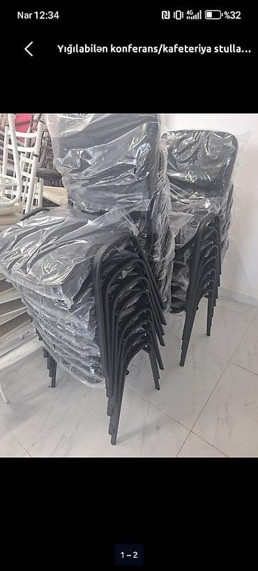 ofis stulları: Metal karkaslı ofis/konfrans stulu - Materiaal: toz boyalı möhkəm — 2