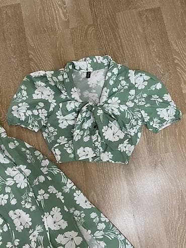 kostumlar: İkihissəli qadın dəsti – köynək və ətək - Rəng: açıq yaşıl fon — 1