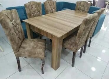 stol desdi: Qonaq otağı üçün, Yeni, Açılmayan, Dördbucaq masa, 6 stul — 13