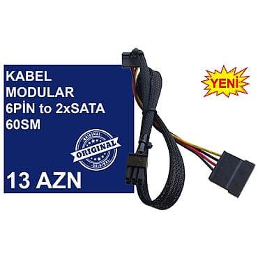 Kabellər "6PİN MALE to 8PİN MALE/MOLEX/SATA Original” MƏHSULLAR TAM — 6