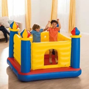 детский батут с защитной сеткой: İntex şişmə batut diqqət bütün ölkəyə pulsuz çatdırılma xidmətimiz — 1