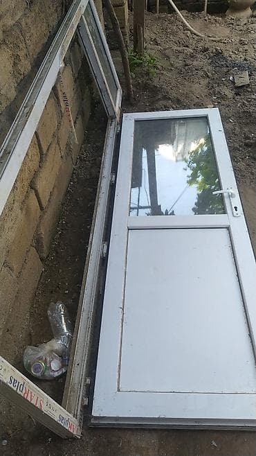 hamam akse: PVC qapı və pəncərə dəsti - Material: ağ rəngli PVC/profil (üzərində — 2