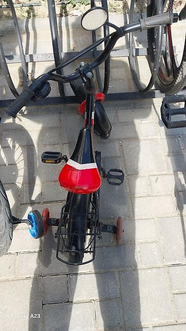 velosiped usaqlar ucun: Uşaq velosipedi - Rəng: qara-qırmızı - Korpus: möhkəm metal çərçivə - — 1