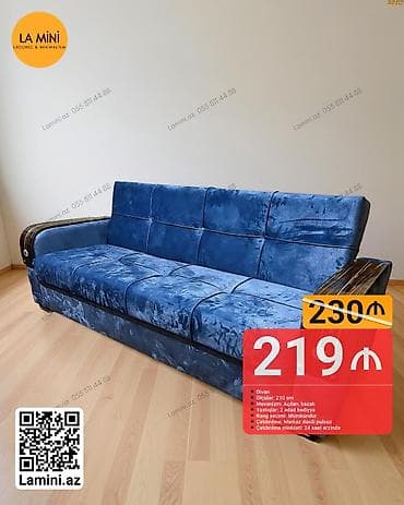 Divan, Açılan, Bazalı, Vеlur parça, Şəhərdaxili pulsuz çatdırılma — 1