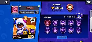 oyun disk: Brawl Stars hesabı – yüksək səviyyəli profil - Kupa yolu: 52,664 (ən — 1