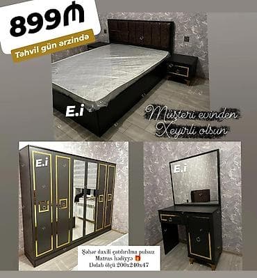 taxt tumba: Yataq otağı mebel dəsti Tərkib: - 160x200 ölçülü çarpayı (başlıqla) — 1