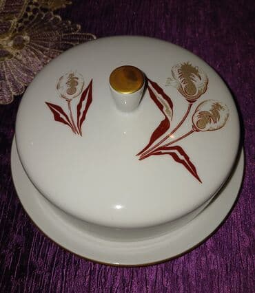 сахарница: Çay dəsti, rəng - Bej, Farfor, 6 nəfərlik, Almaniya — 8