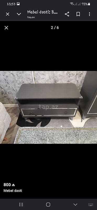 bufet: Mebel dəsti – qrafit/boz rəng gamması Dəst tərkibi: - Geniş — 3
