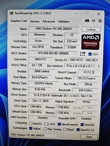 amd radeon rx 7800 xt: Videokart AMD Radeon RX 580, 8 GB, Yeni — 6