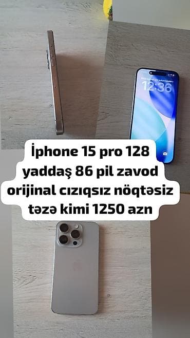 airpods pro 2 qiyməti: IPhone 15 Pro, 128 GB, Face ID — 1