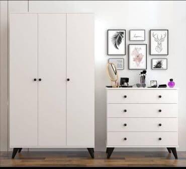 Диваны: Новый, Распашной, 3 двери Прямой шкаф, Гардеробный шкаф, Азербайджан — 8