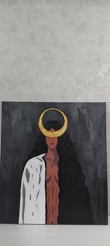 divar lampaları: İntuisiya. Aydınlıq və qaranlıq arasında. 80×90 Kətan üzərində akril — 5