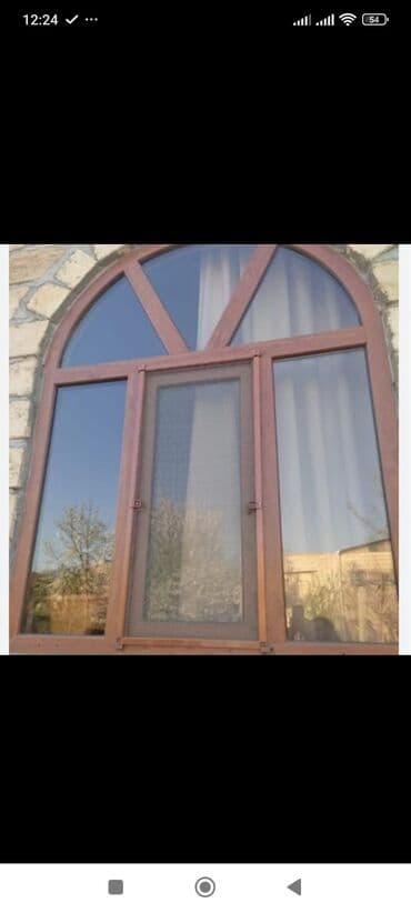 купить окно пластиковое бу: PVC pəncərə bloku - Material: ağ və rəngli rəngli PVC profil - Şüşə — 5