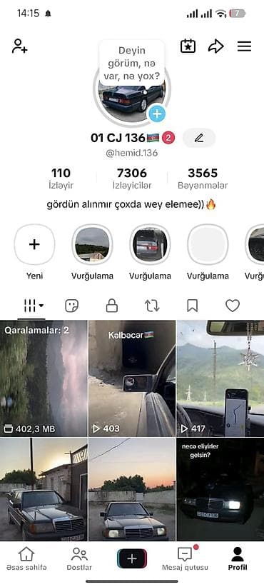 salam avto: TikTok profili və TikTok Studio hesabı satılır. Profil: - İstifadəçi — 1