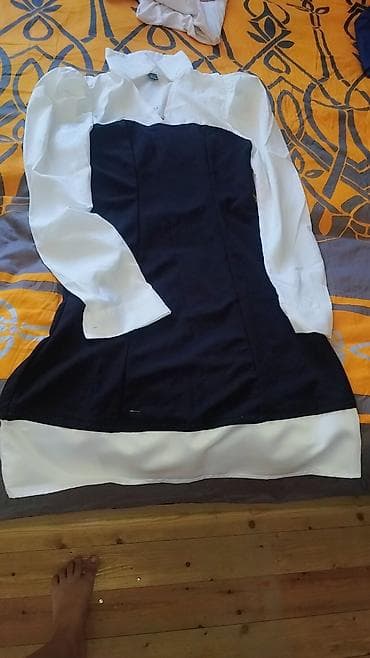 Qadın paltarı – ikirəngli dizayn - Model: köynək üslublu üst hissəli lalafo.az -da Qadın paltarı – ikirəngli dizayn - Model: köynək üslublu üst hissəli