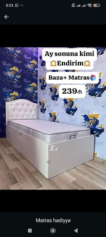 intex matras: Uşaq/yataq otağı üçün baza + matras dəsti. - Dəst tərkibi: açılan — 1