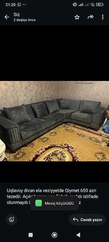 Künc divan, Açılan, Bazalı, Çatdırılma yoxdur lalafo.az -da Künc divan, Açılan, Bazalı, Çatdırılma yoxdur