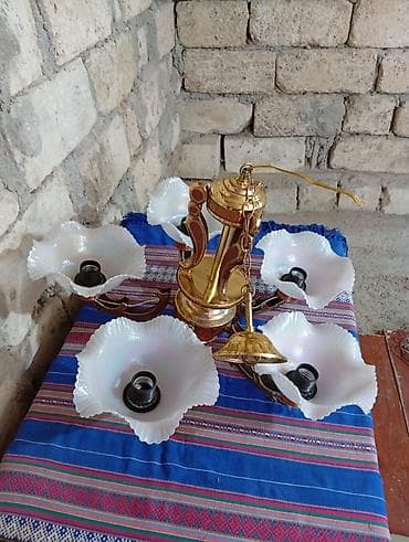 ventilator lustra: Çılçıraq, 5 lampa, Metal — 2