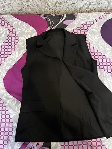 iç geyimler: Qara rəngli klassik qadın jilet/blazer jileti - Model: qolsuz — 3