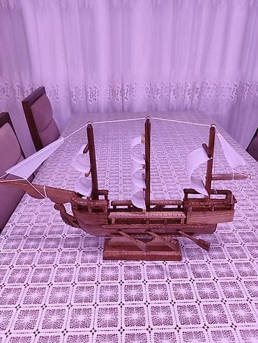 модель: Ağacdan əl işı gəmi maketi - Material: tam ağac konstruksiya — 2