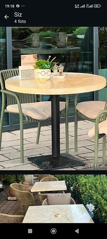 sutular: Balkon masası, Yeni, Açılmayan, Mərmər, Dördbucaq masa — 3
