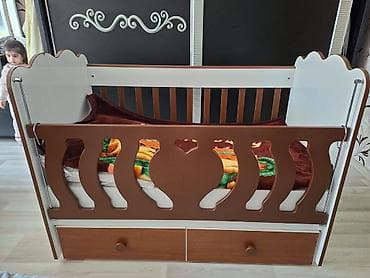 yatağa desti: Oğlan və qız üçün, Dördbucaq, Beşik, Dəstsiz, Matras ilə, Yellənmə mexanizmsiz — 2